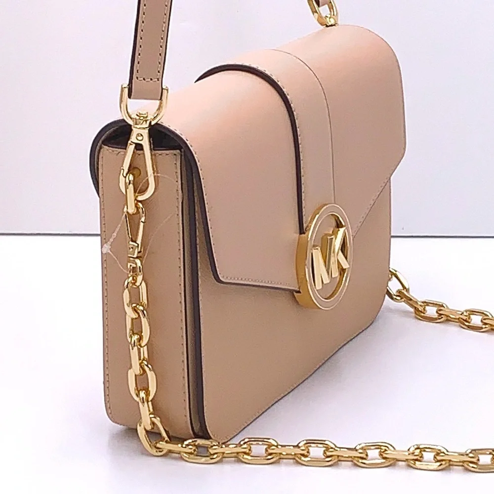 MICHAEL KORS CARMEN MEDIUM CONVERTIBLE SHOULDER BAG BUFF COLOR